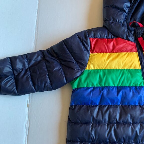 PRIMARY BABY LIGHTWEIGHT PUFFER RAINBOW ZIPPED SUIT JACKET SIZE 6-12 MO - Picture 7 of 14